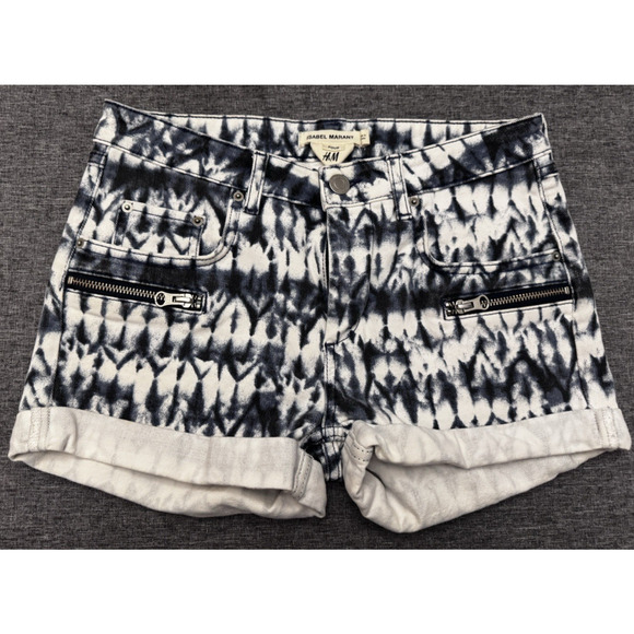 Isabel Marant Short Girls for H&M Denim Tie-Dye Blue Size 13-14Y - Picture 1 of 8